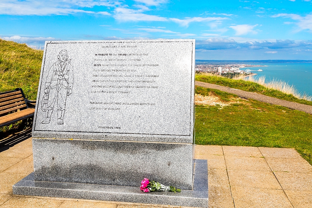 RAF Bomber Command Memorial, erected in 2012 to commemorate the 110000 World War II aircrew of Bomber Command of whom 55573 lost their lives, Beachy Head, near Eastbourne, East Sussex, England, United Kingdom, Europe