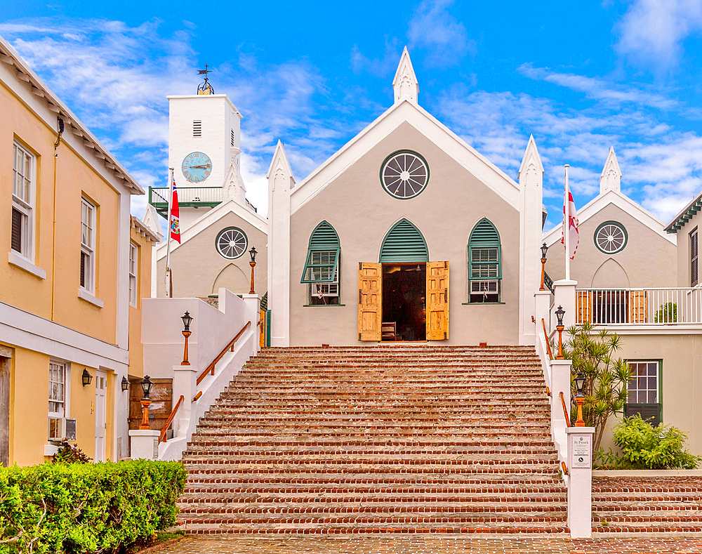 St. Peter's Church, the oldest Anglican Church still in use outside Britain, dating back to the 17th century, St. George's, UNESCO World Heritage Site, Bermuda, Atlantic, North America