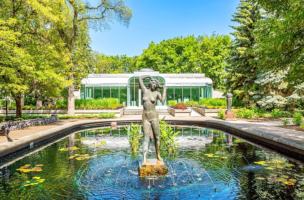 The Leo Mol Sculpture Garden and Gallery displaying work of Ukrainian sculptor Leo Mol who settled in Canada in 1948, Assiniboine Park, Winnipeg, Manitoba, Canada, North America