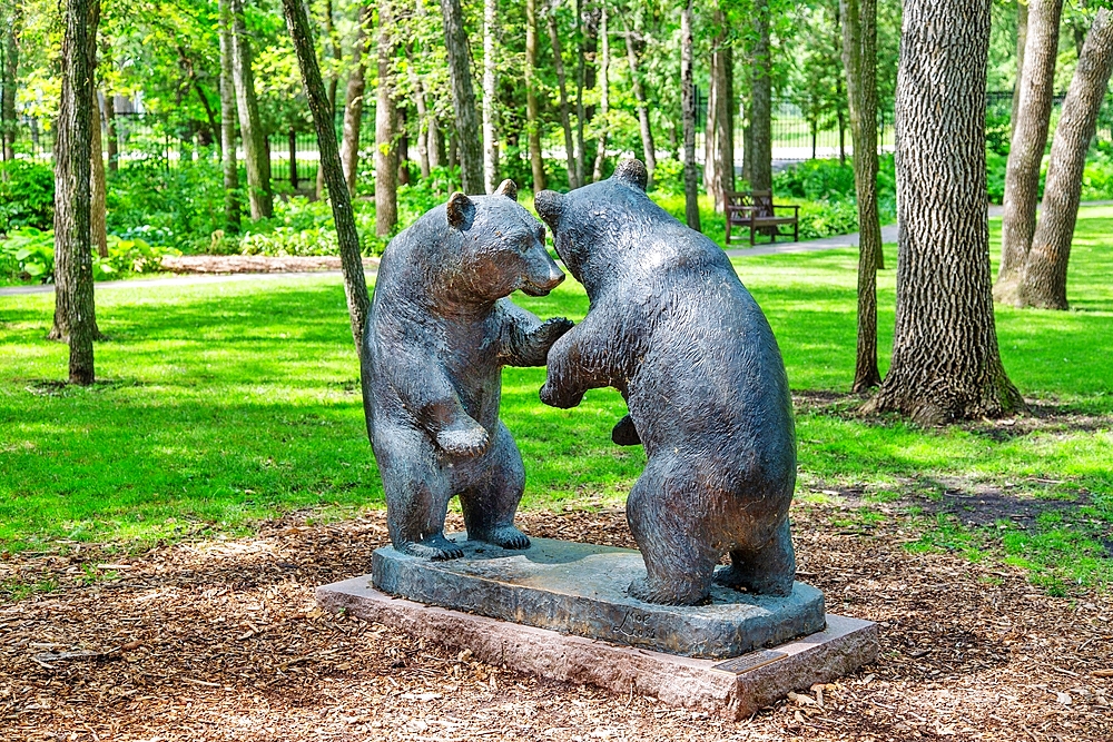 Leo Mol bear sculpture in the Leo Mol Sculpture Garden in Assiniboine Park, Winnipeg, Manitoba, Canada, North America