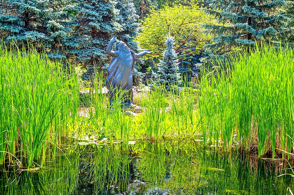 Leo Mol sculpture in the Leo Mol Sculpture Garden in Assiniboine Park, Winnipeg, Manitoba, Canada, North America