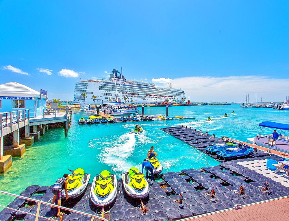 Jet skis at the Royal Naval Dockyard, Sandys, Bermuda, North Atlantic, North America