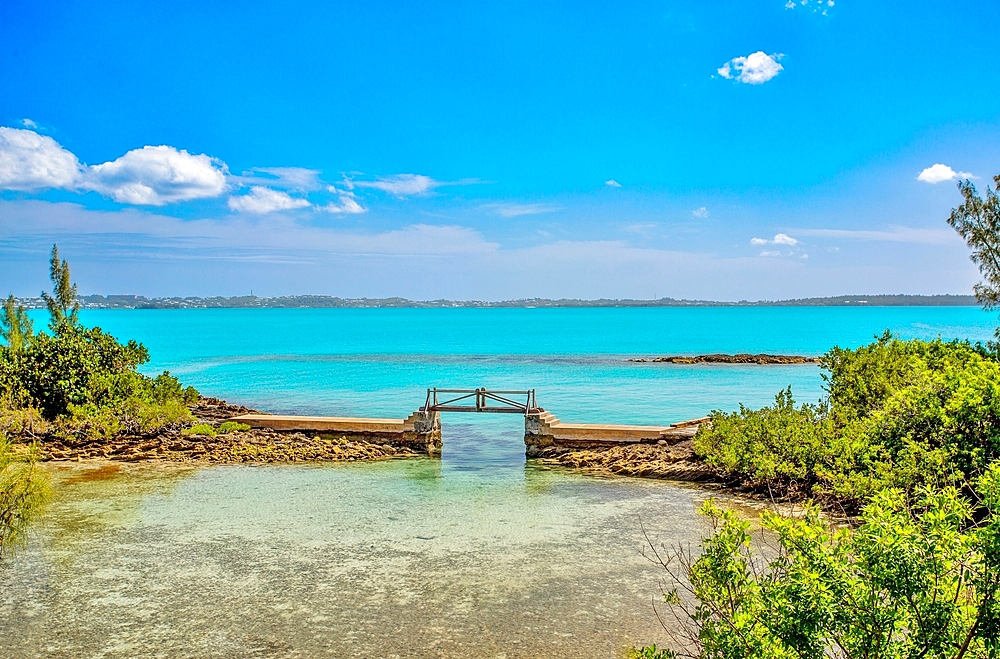 Footbridge from Ireland Island to Hospital Island, Sandys, Bermuda, North Atlantic, North America