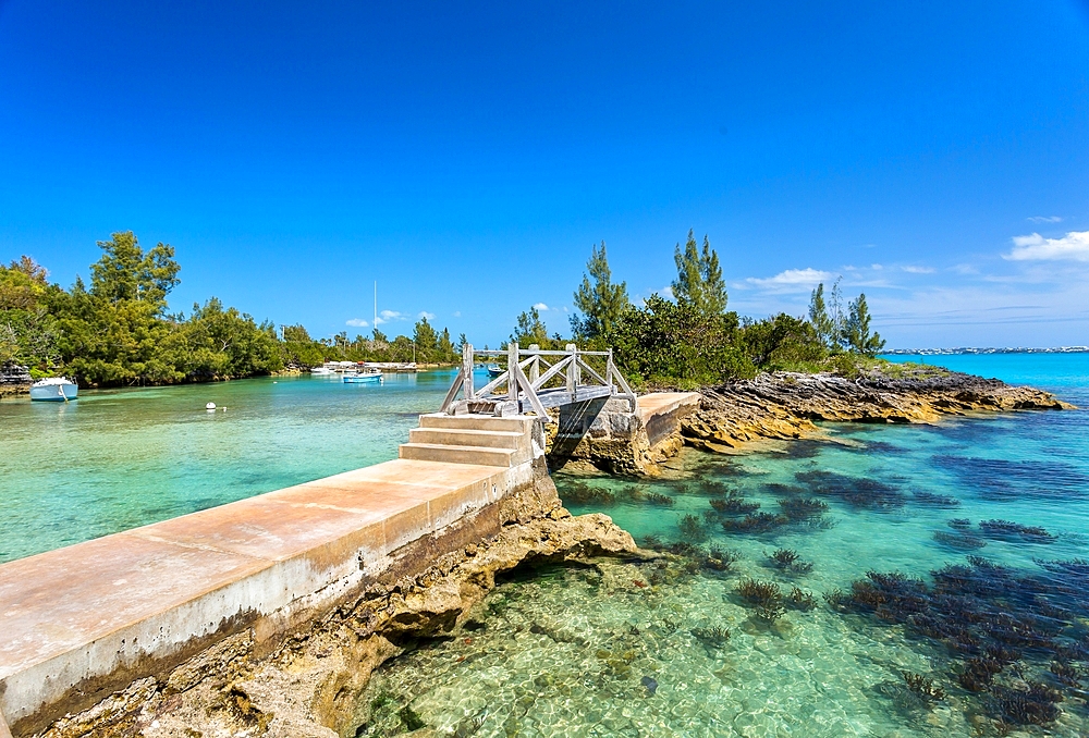 Footbridge from Ireland Island to Hospital Island, Sandys, Bermuda, North Atlantic, North America