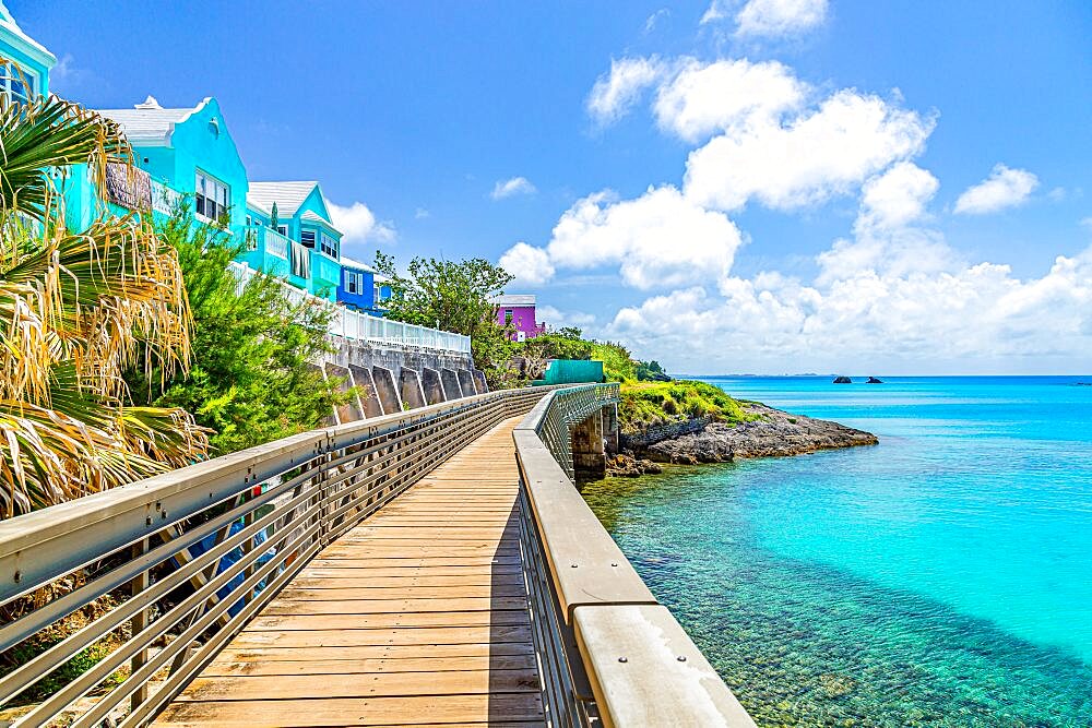 A pedestrian bridge on the Railway Trail footpath at Bailey's Bay on the North Shore, Bermuda.