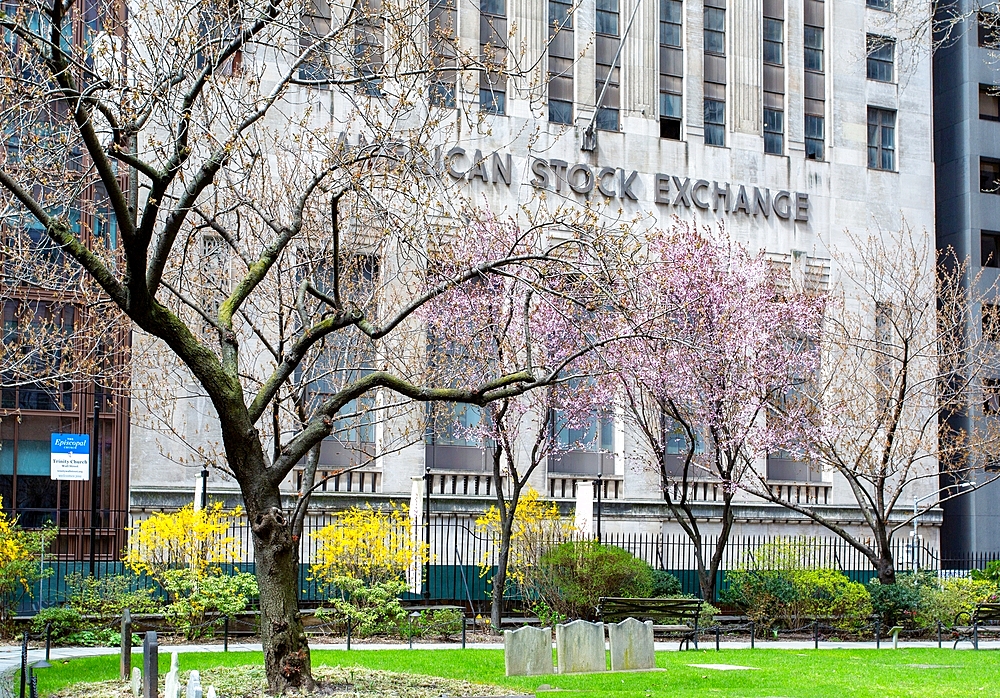 The American Stock Exchange Building, built in 1921, on Greenwich Street, Manhattan, New York City, United States of America, North America