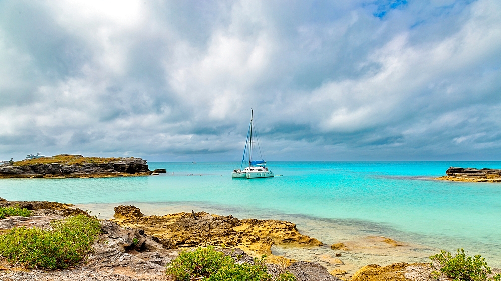 Catamaran at Spanish Point, Bermuda, Atlantic, North America