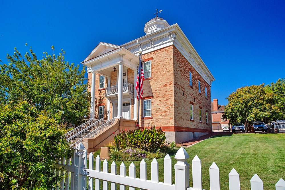 The St. George Pioneer Courthouse, oldest public building in Washington County, built in 1870 and used as county courthouse until 1960, St. George, Utah, United States of America, North America