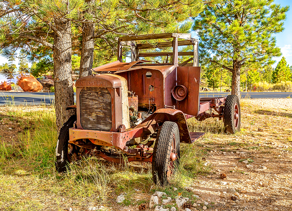 Disused farm truck dating from around 1930 in Utah, United States of America, North America