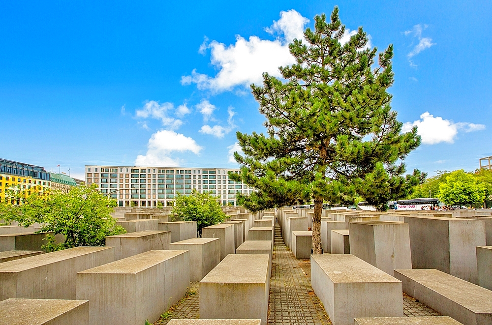 Memorial to the Murdered Jews of Europe, opened 2005 on site of the Berlin wall, incorporating the names of 3 million murdered Jews, near the Brandenburg Gate in Mitte, central Berlin, Germany, Europe