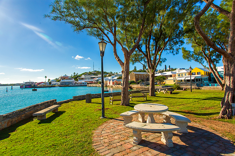 The waterfront in historic St George, Bermuda, the original capital of the islands. St George is a UNESCO World Heritage site and was settled in 1612.