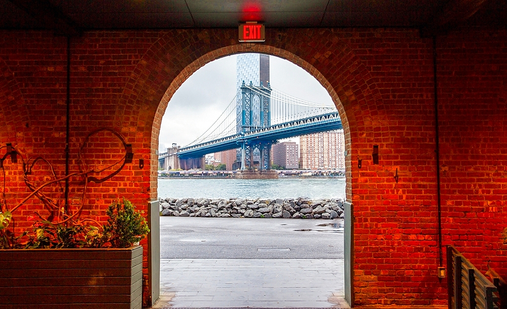 Manhattan Bridge seen from Brooklyn, New York City, United States of America