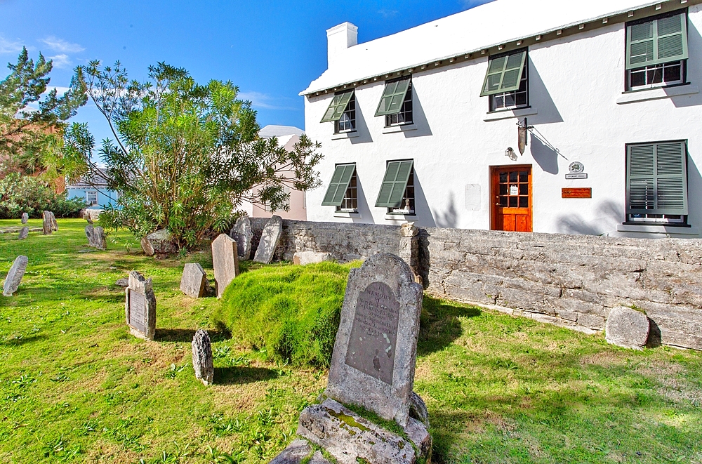 Burial Ground for Slaves and Free Blacks at St Peter's Churchyard, St George, Bermuda. At least 180 graves are here and burials continued until 1854. St Peter's is part of the UNESCO recognised African Diaspora Heritage Trail.