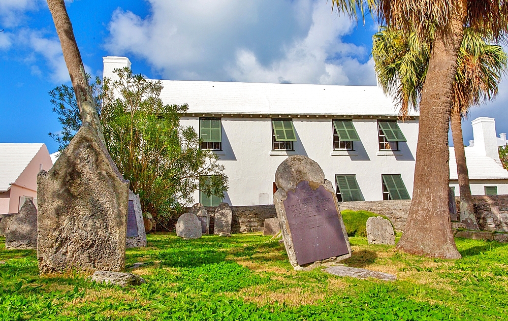 Burial Ground for Slaves and Free Blacks at St Peter's Churchyard, St George, Bermuda. At least 180 graves are here and burials continued until 1854. St Peter's is part of the UNESCO recognised African Diaspora Heritage Trail.