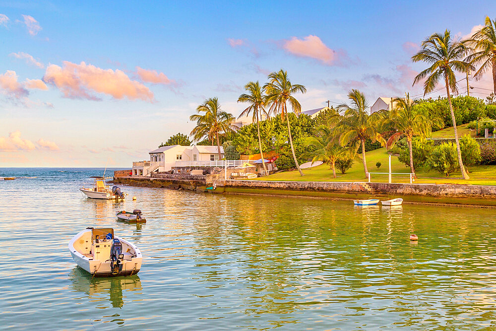 Hungry Bay at sunset, Paget Parish, South Shore, Bermuda, Atlantic, Central America