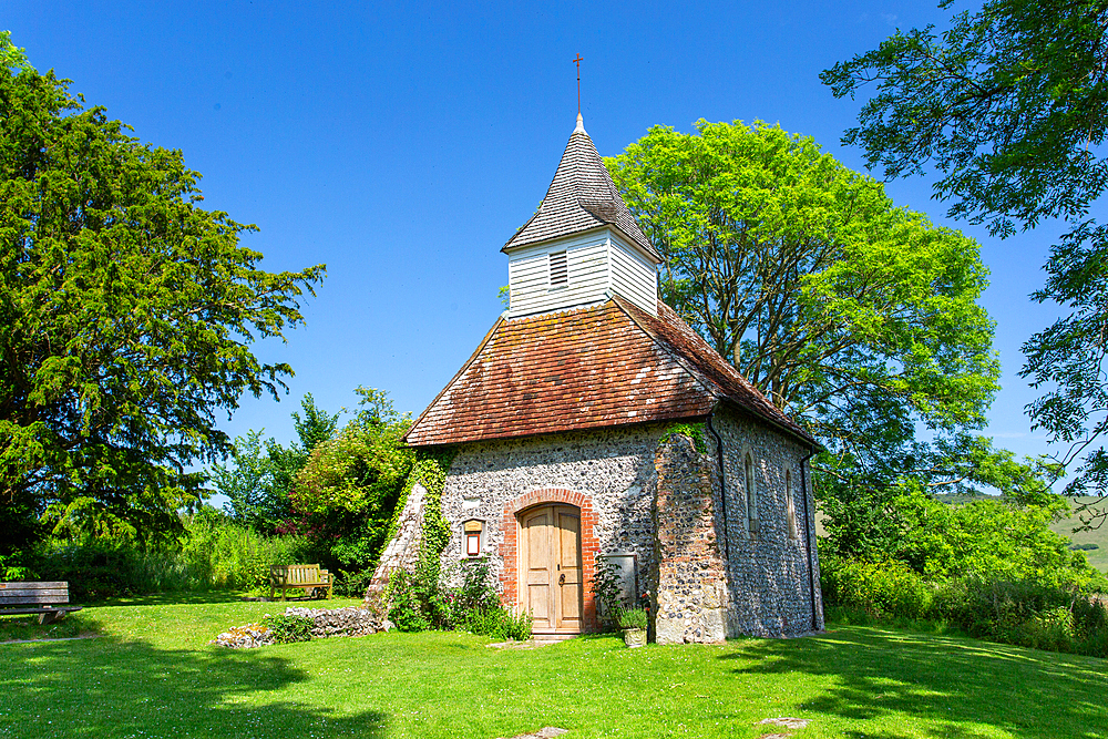 The Church of the Good Shepherd on the South Downs at Lullington, East Sussex, United Kingdom