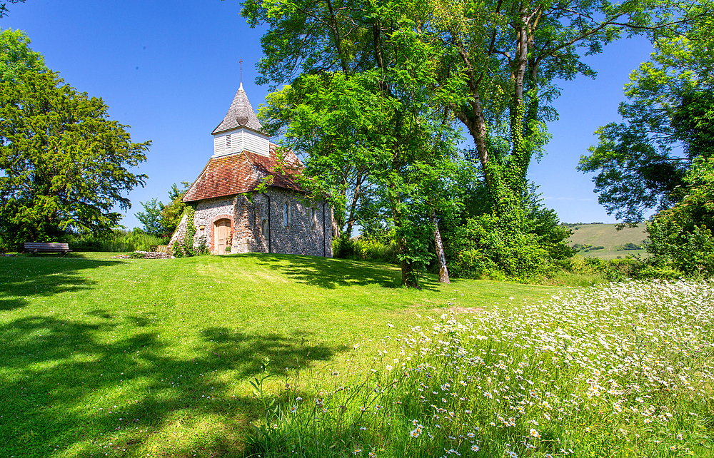 The Church of the Good Shepherd on the South Downs at Lullington, East Sussex, United Kingdom