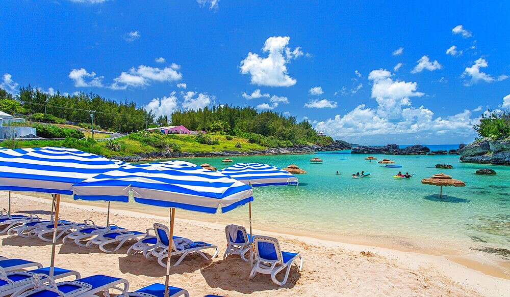 Tobacco Bay, St George's, Bermuda, is a popular tourist attraction for its beach and snorkeling. It was the scene of Bermuda's Gunpowder Plot in 1775 when locals stole British gunpowder and sent it to America to arm those seeking independence.