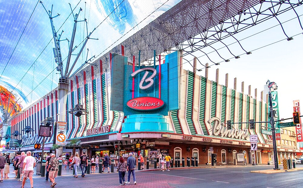 The popular Fremont Street Experience, Las Vegas, Nevada, United States of America, North America. Fremont Street was the original center of Las Vegas before The Strip became established. It was pedestrianised in 1994.