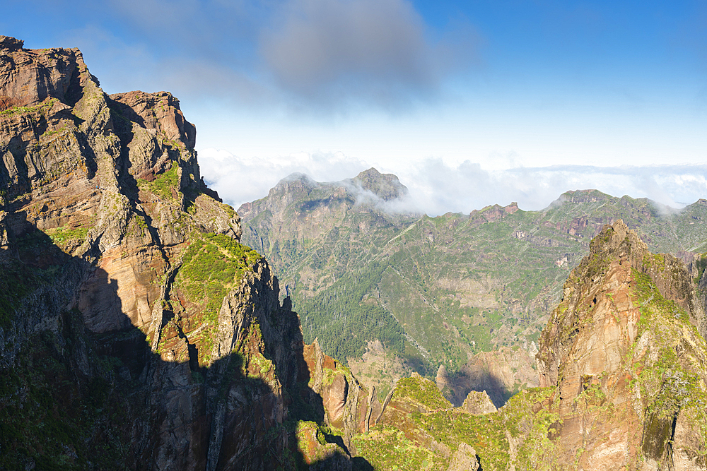 Mountains around Pico do Arieiro peak, Santana, Madeira, Portugal, Atlantic, Europe