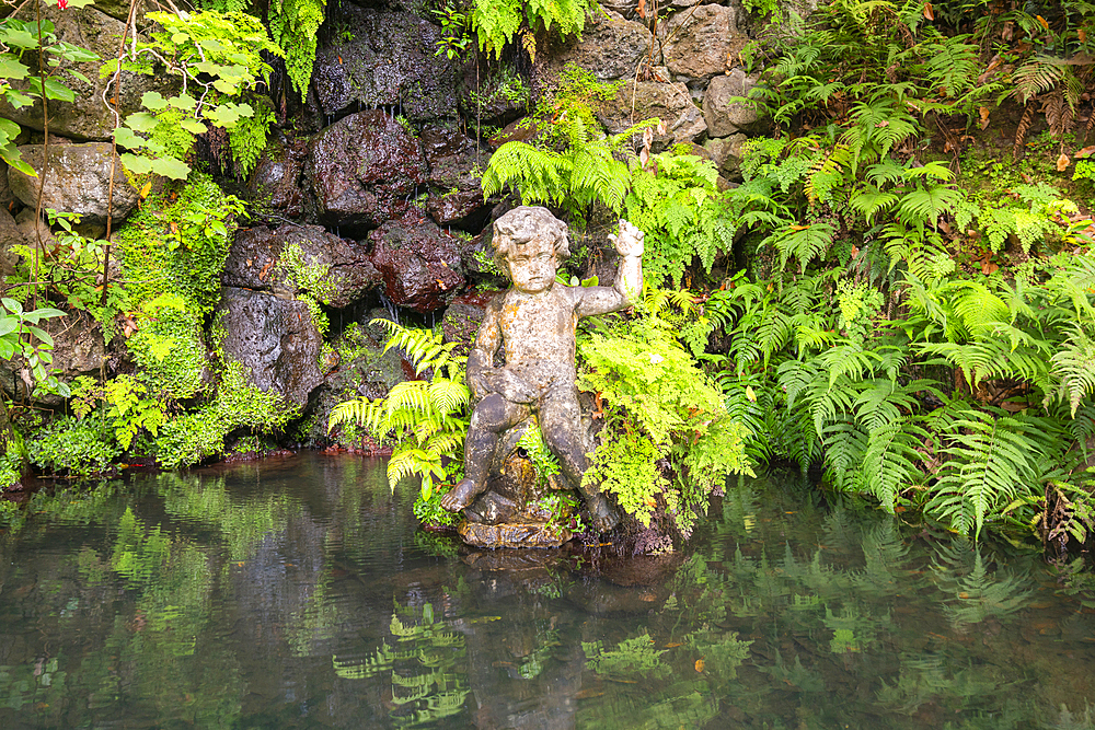 Boy sculpture at Monte Palace Tropical Garden, Funchal, Madeira, Portugal, Atlantic, Europe