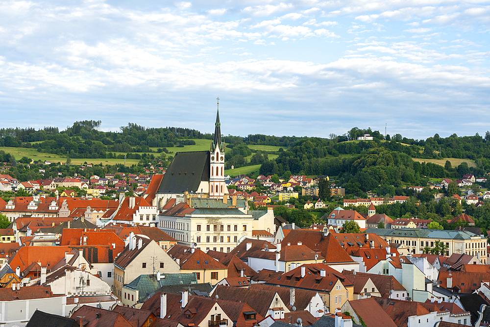 St. Vitus Church in Cesky Krumlov, UNESCO World Heritage Site, South Bohemian Region, Czech Republic (Czechia), Europe