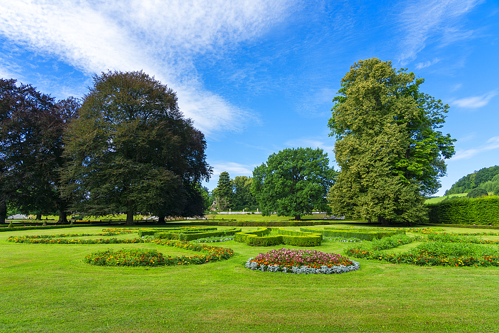 Trees in Zamecky Park (The Castle Garden), Cesky Krumlov, South Bohemian Region, Czech Republic (Czechia), Europe