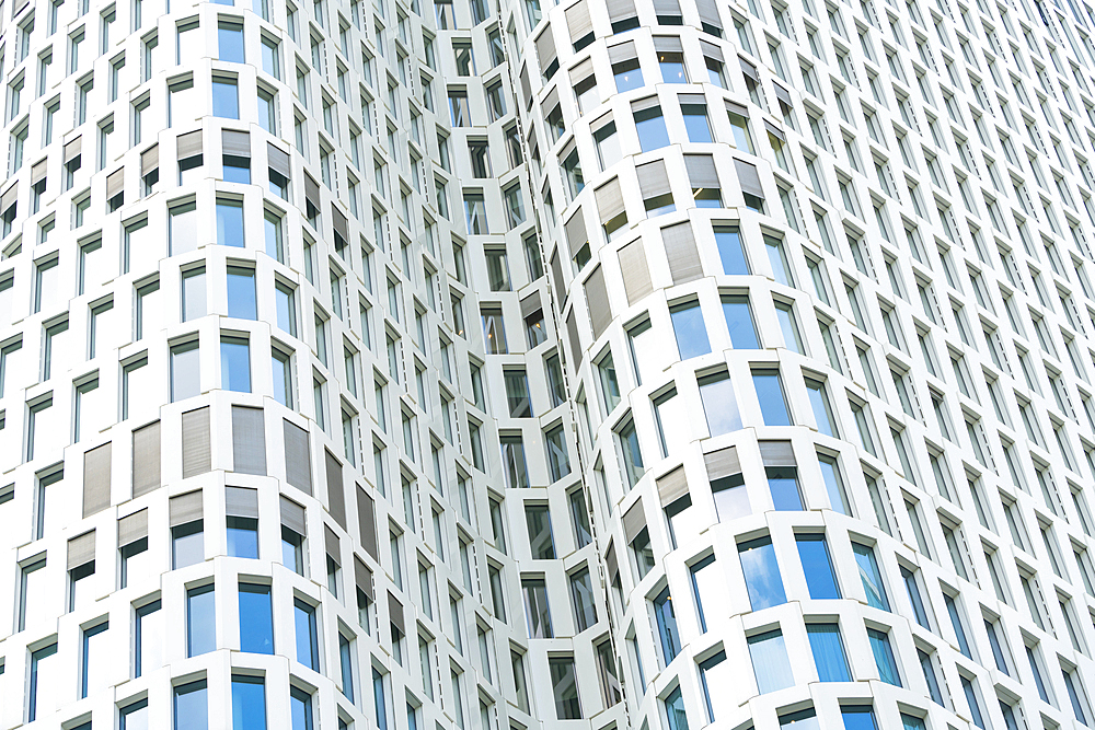 Detail of windows of modern Hotel Motel One Berlin-Upper West, Berlin, Germany, Europe