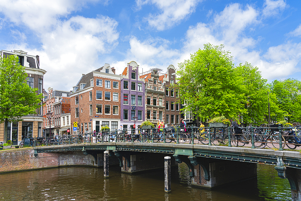 Bridge over Keizersgracht canal, Amsterdam, The Netherlands, Europe