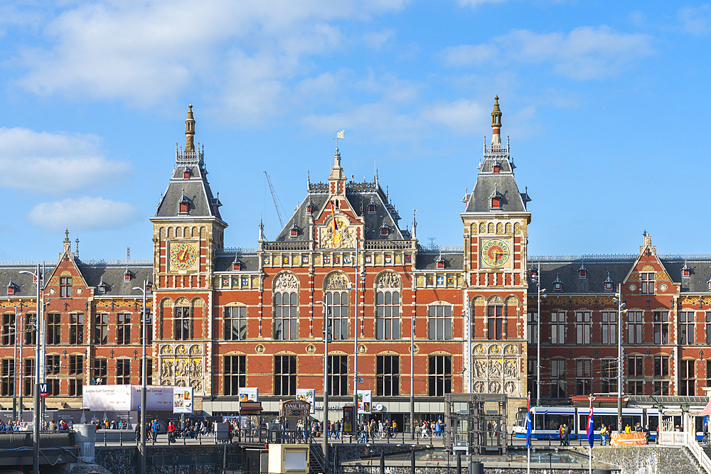 Amsterdam Central Train Station, Amsterdam, The Netherlands, Europe