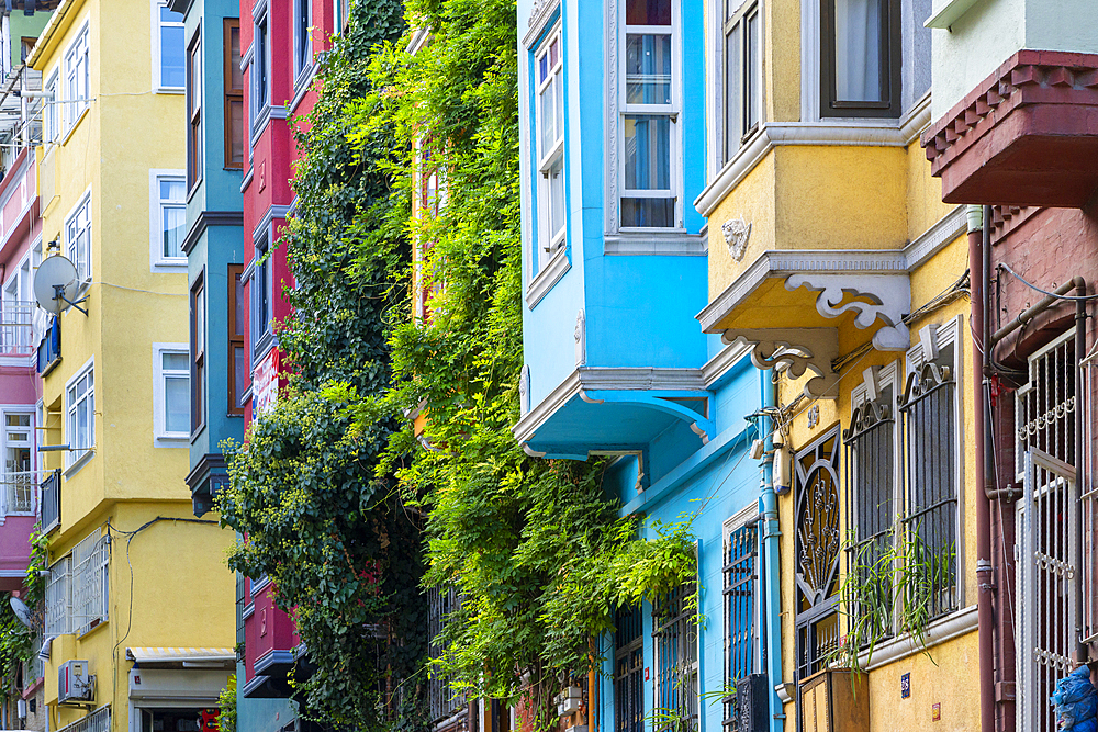 Colorful houses of Balat neighborhood, Istanbul, Turkey, Europe