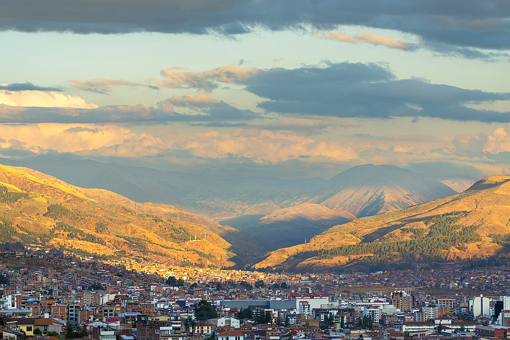 Hills around Cusco at sunset, UNESCO, Cusco, Cusco Province, Cusco Region, Peru