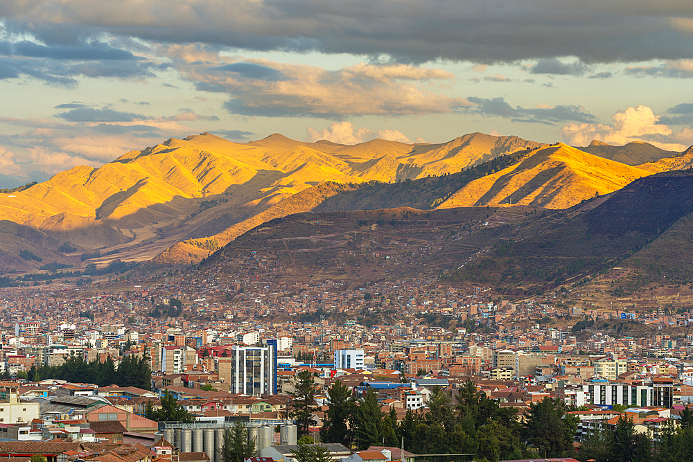 Hills around Cusco at sunset, UNESCO, Cusco, Cusco Province, Cusco Region, Peru