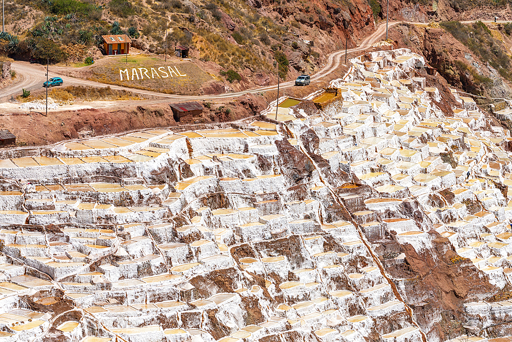 Salt pans of Maras, Salinas de Maras, Cuzco Region, Peru, South America