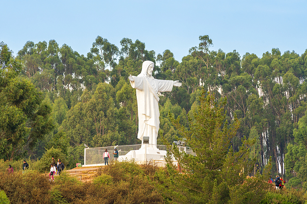 Sculpture of White Christ (Cristo Blanco) above Cusco, Cusco Region, Peru, South America