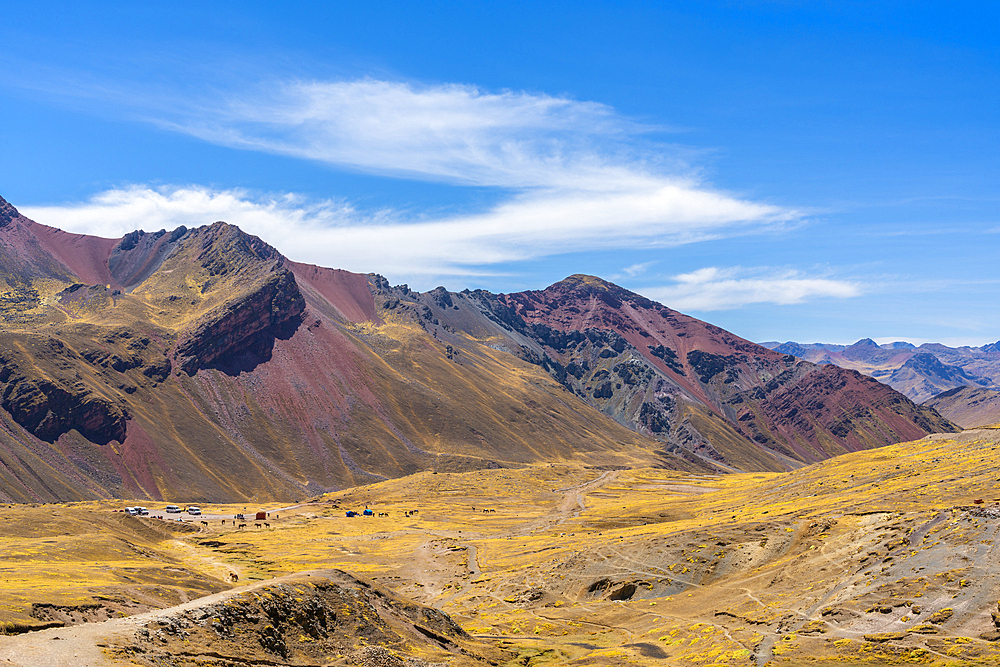 Mountains in the Andes near Rainbow Mountain, Pitumarca District, Cusco (Cuzco) Region, Peru, South America