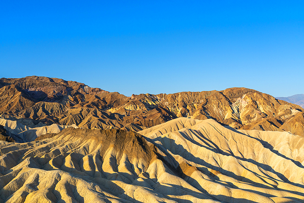 Natural rock formations at Zabriskie Point, Death Valley National Park, Eastern California, California, United States of America, North America