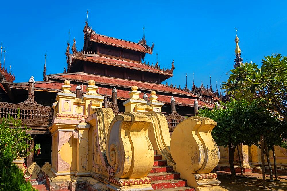 Shwe In Bin (AKA Shweinbin) monastery made of teak wood, Mandalay, Myanmar