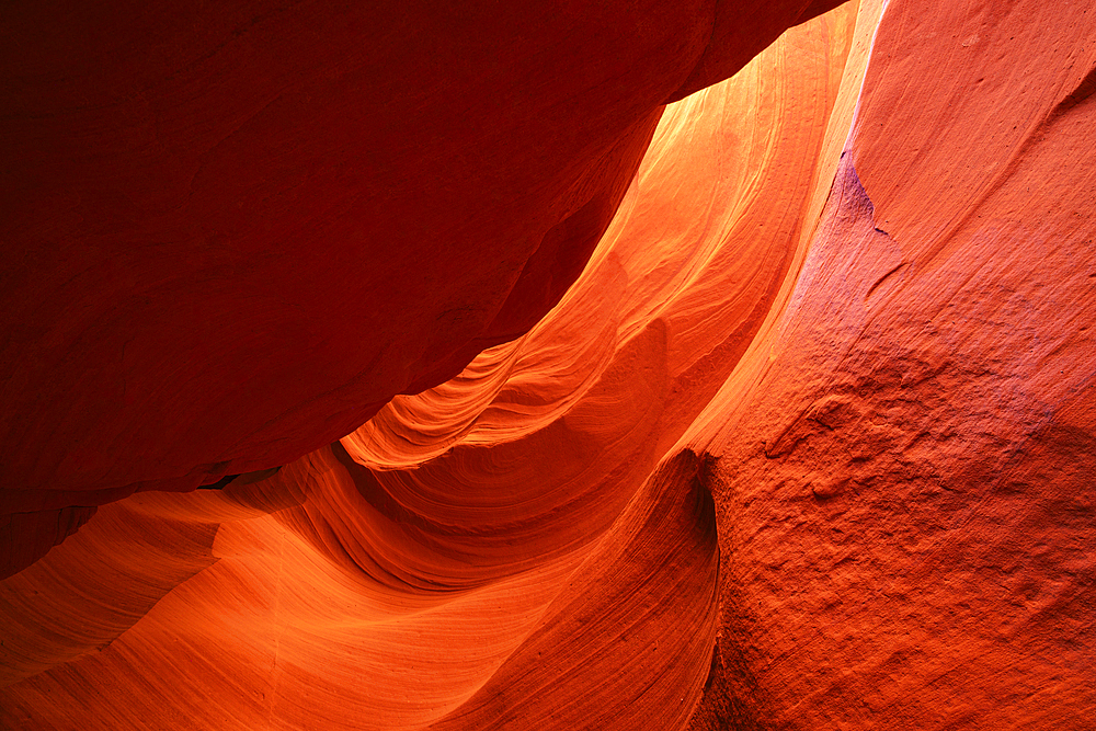 Abstract details of orange slot canyon wall, Antelope Canyon X, Page, Arizona, United States of America, North America