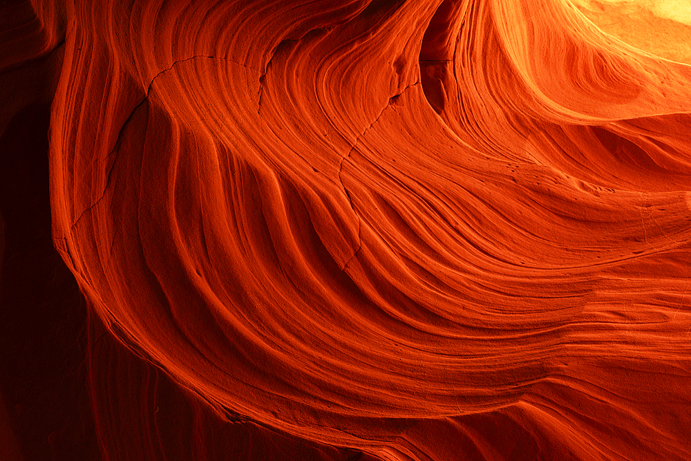 Abstract details of orange slot canyon wall, Antelope Canyon X, Page, Arizona, United States of America, North America