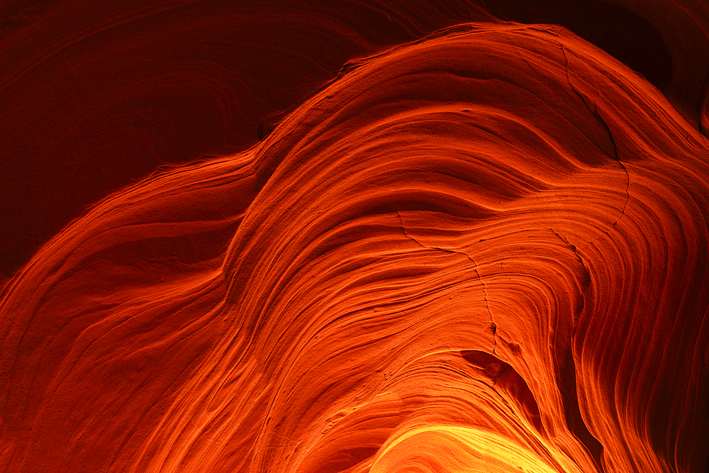 Abstract details of orange slot canyon wall, Antelope Canyon X, Page, Arizona, USA