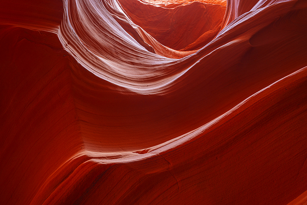 Abstract details of orange slot canyon wall, Antelope Canyon X, Page, Arizona, USA