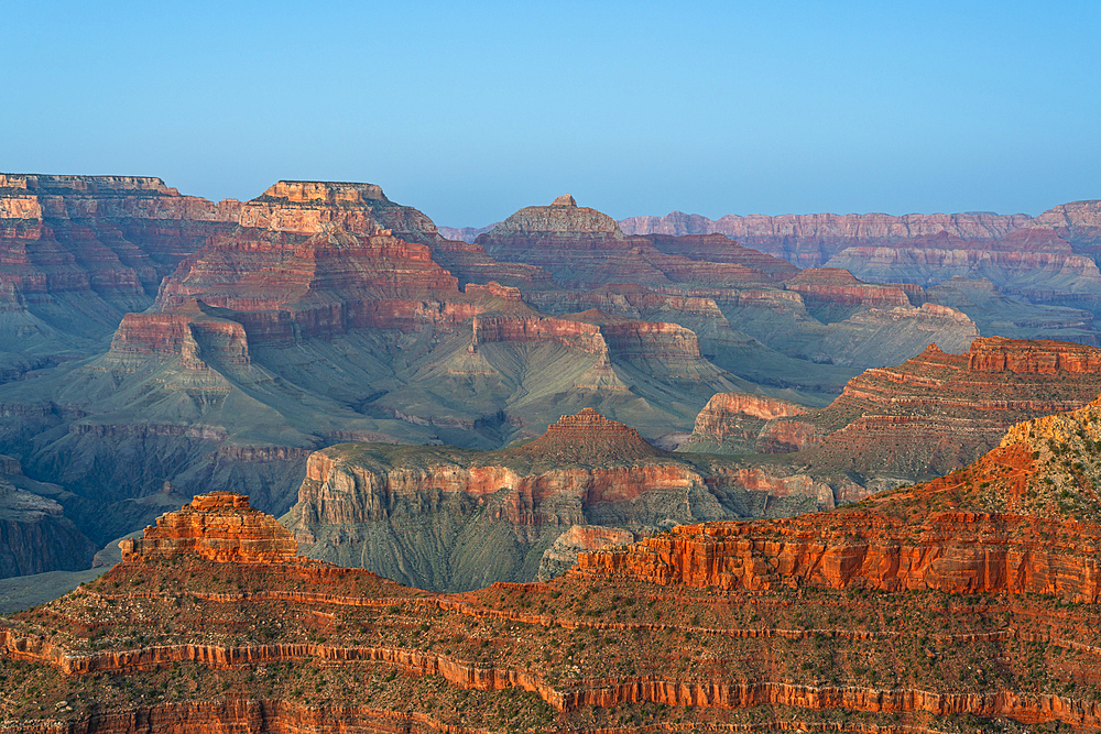 Grand Canyon at dusk, Rim Trail near Yavapai Point, Grand Canyon National Park, Arizona, USA