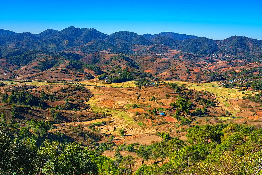 Mountainous countryside near Kalaw, Myanmar