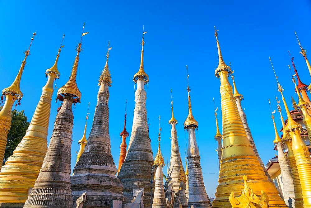 Indein stupas (AKA In Dein), Lake Inle, Myanmar