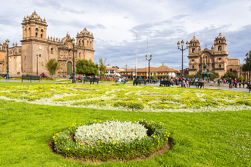 Cusco Cathedral and Church of Society of Jesus, Plaza de Armas main square, UNESCO World Heritage Site, Cusco, Peru, South America