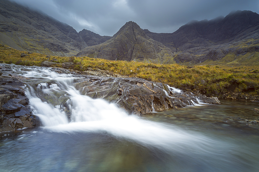 Cascades at Fairy Pools, Isle of Skye, Inner Hebrides, Scotland, United Kingdom, Europe