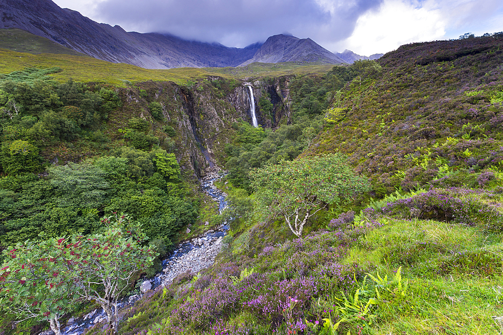 Eas Mor waterfall, Isle of Skye, Inner Hebrides, Scotland, United Kingdom, Europe