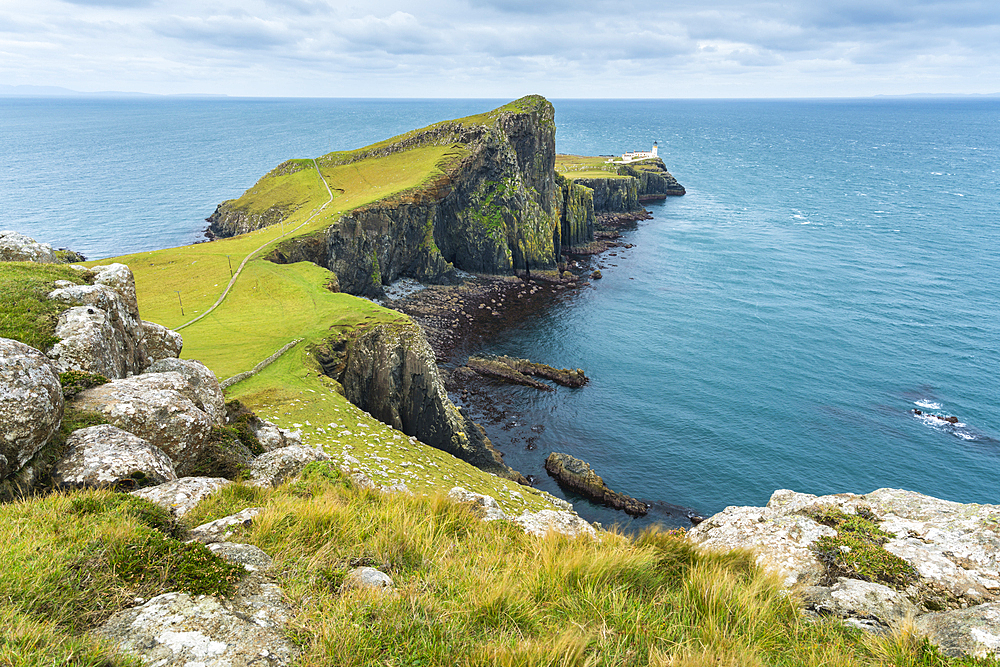 Neist Point lighthouse, Isle of Skye, Inner Hebrides, Scotland, United Kingdom, Europe