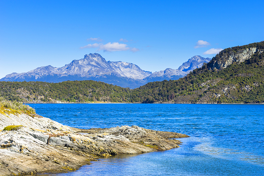 Mountains in Beagle Channel, Lapataia Bay, Tierra del Fuego National Park, Patagonia, Argentina, South America